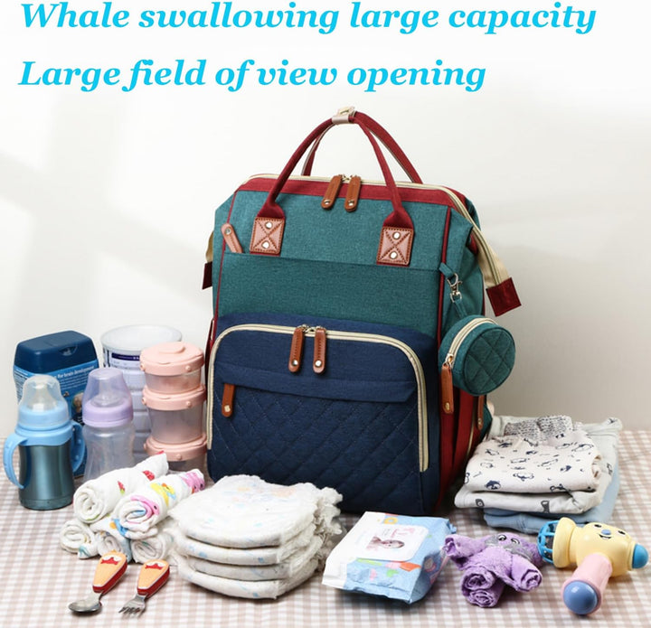 Wickeltasche Rucksack Baby Wickelrucksäcke mit Grosser Kapazität Tragbare Reisewindeltasche mit falt