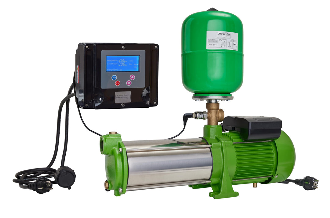 Kreiselpumpe Gartenpumpe Edelstahl 1,5 KW mit Inverter Drehzahl gesteuert 8400 L/h und 8,4 Bar Druck
