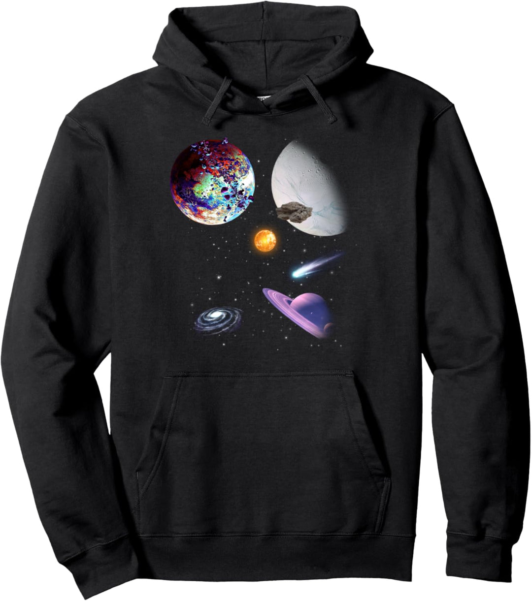 Weltraum Universum Motiv Planeten Sonne Sonnensystem Galaxie Pullover Hoodie