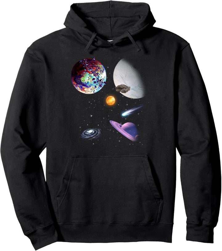 Weltraum Universum Motiv Planeten Sonne Sonnensystem Galaxie Pullover Hoodie