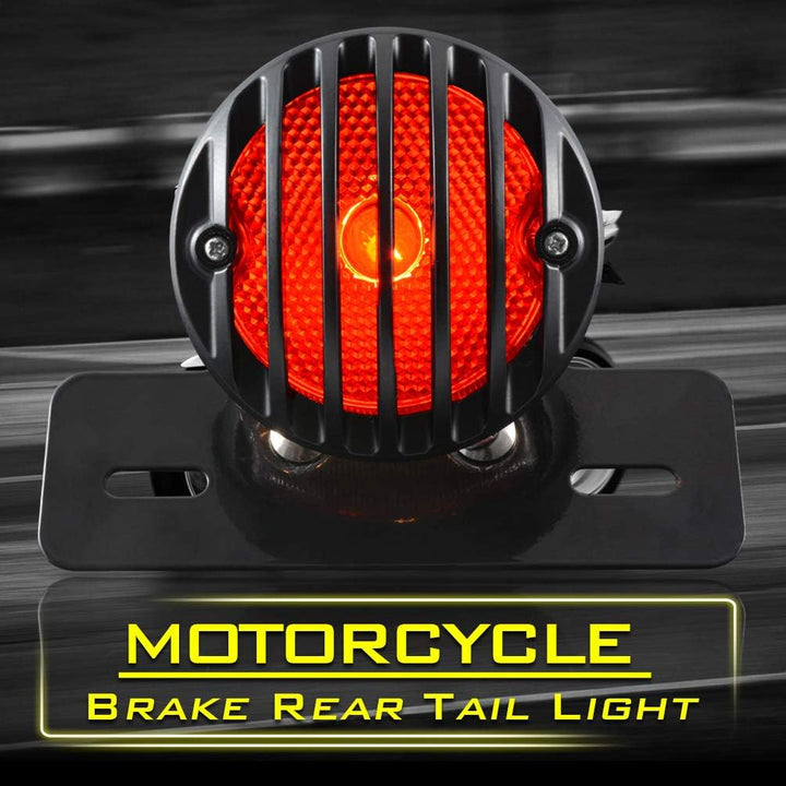 Katur Motorrad-Rücklicht für Harley Bobber Chopper Custom April IA Mana, Schwarz, 1 Stück
