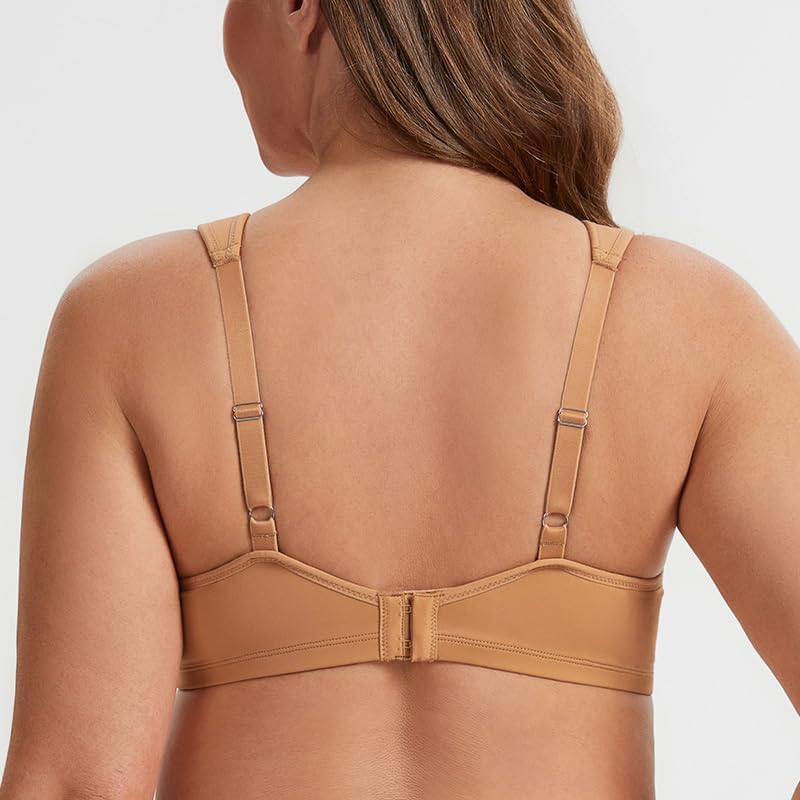 MELENECA Damen Minimizer-BH für grosse Brüste mit Bügel, Grosse Grössen, Vollabdeckung 70C Taupe, 70