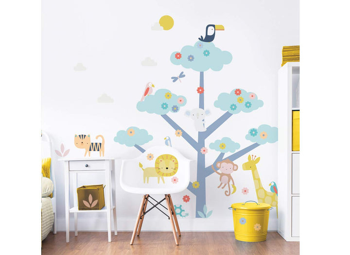 Safari Animals Large Character Tree Sticker