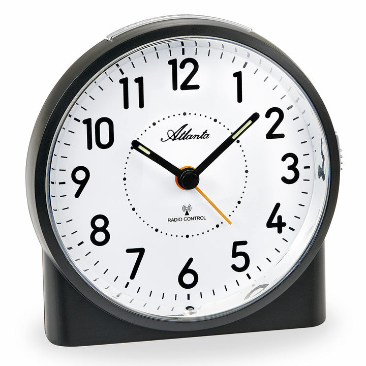 Atlanta Grosser Funkwecker Analog Licht Snooze Crescendo Zahlen - 1843/7 (Schwarz), Schwarz