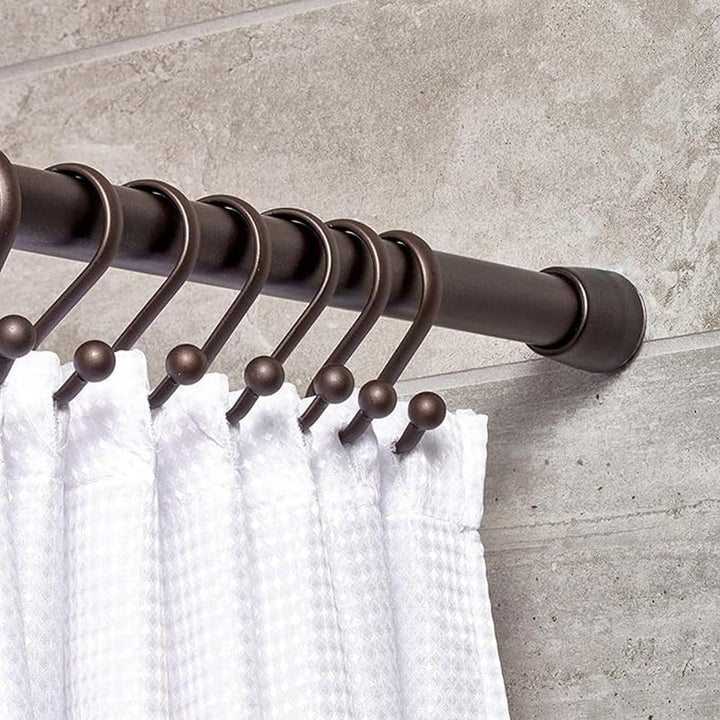 iDesign 78571 Duschvorhangstange (109-191 cm), mittellange Teleskopstange aus Metall, ausziehbare Du