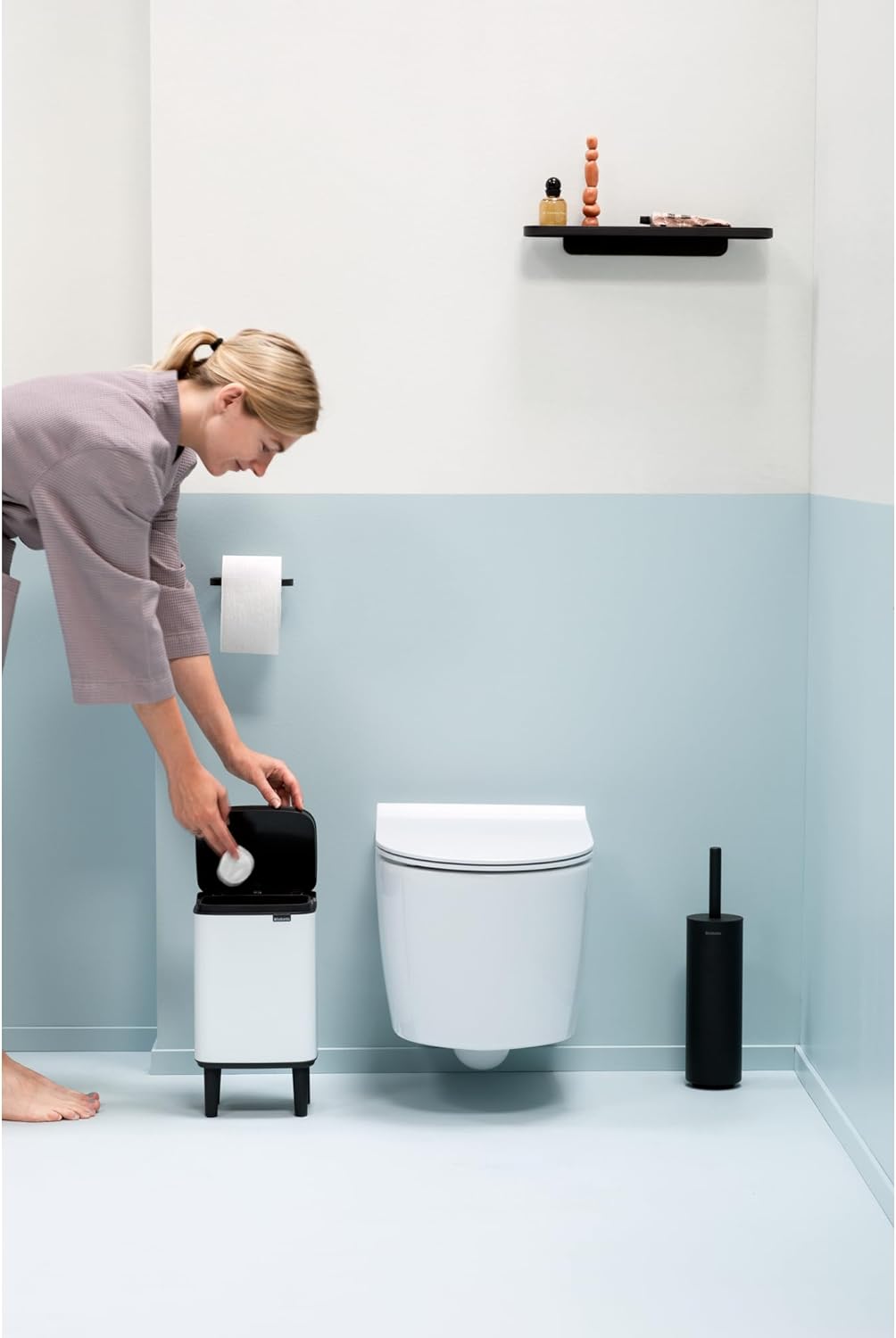 Brabantia - Mülleimer Bo Hi 4L mit Soft-Close-Deckel, herausnehmbarem Inneneimer und Transportgriff