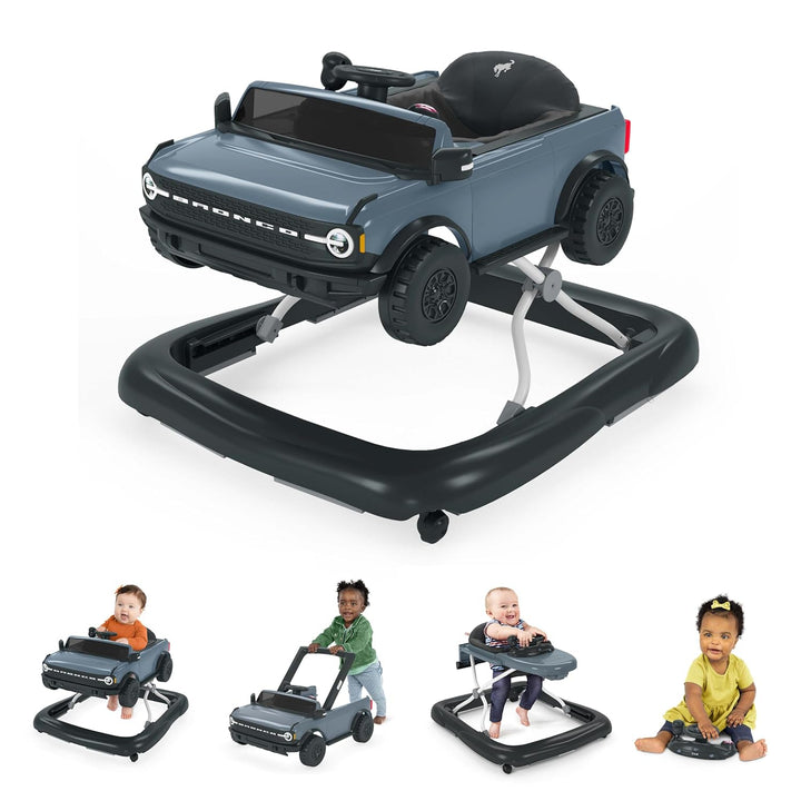 Bright Starts Ford Bronco 4-in-1 Spielmöglichkeiten Baby Lauflernwagen, Area 51 Blau, Unisex, Alter