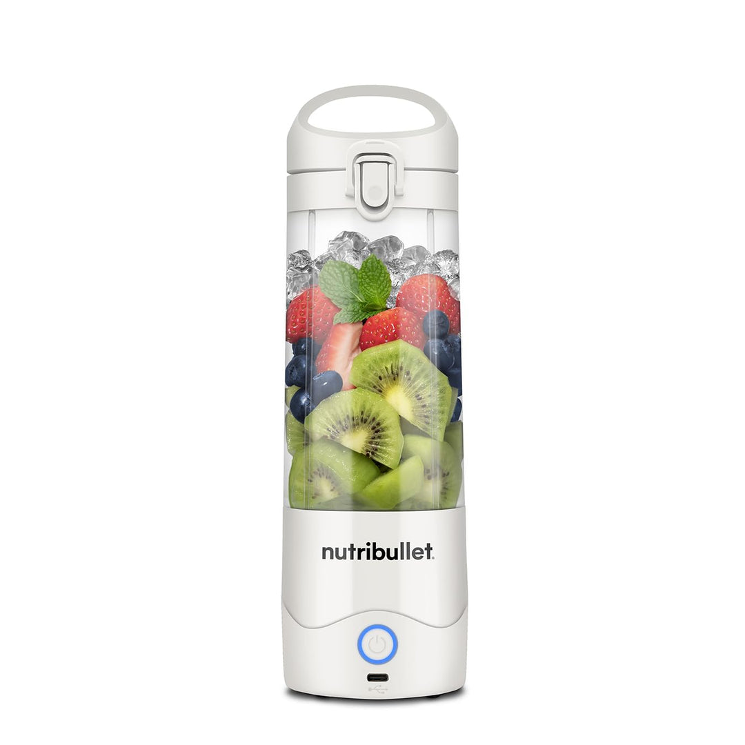 nutribullet Tragbarer 60-W-Mixer in Weiss – leistungsstarke Extraktorklinge, 590-ml-Tasse, To-Go-Dec