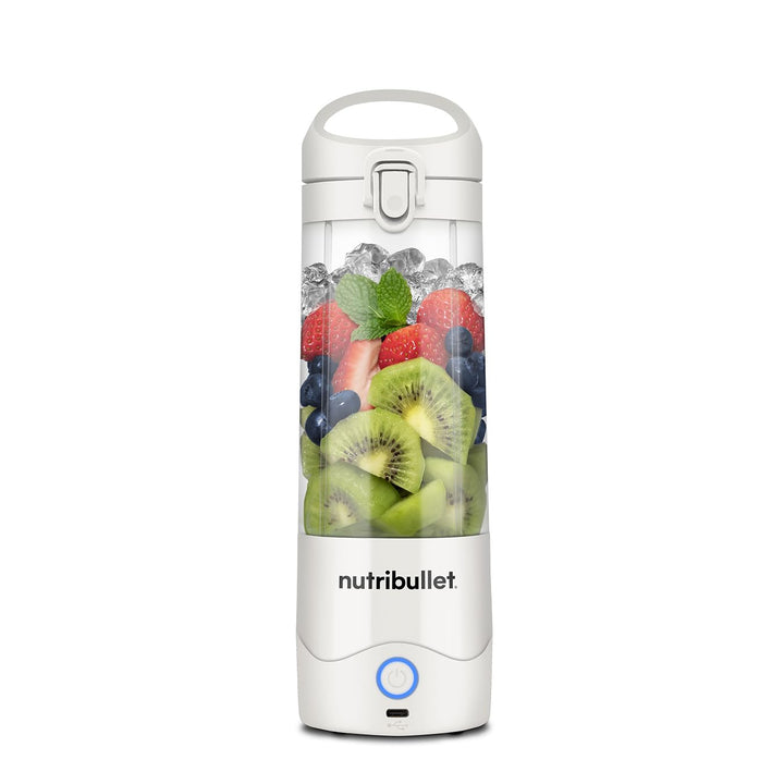 nutribullet Tragbarer 60-W-Mixer in Weiss – leistungsstarke Extraktorklinge, 590-ml-Tasse, To-Go-Dec