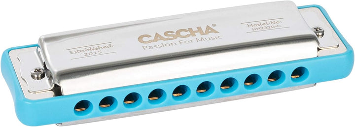 Ocean Rock Blues Harmonica in E, blue (incl. stylish softcase and cleaning cloth) E-Dur blau, E-Dur