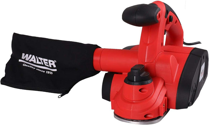 WALTER Elektrohobel 800 W, Hobelbreite 82 mm, Spantiefe 2 mm, Falztiefe 8 mm, inkl. Staubsack