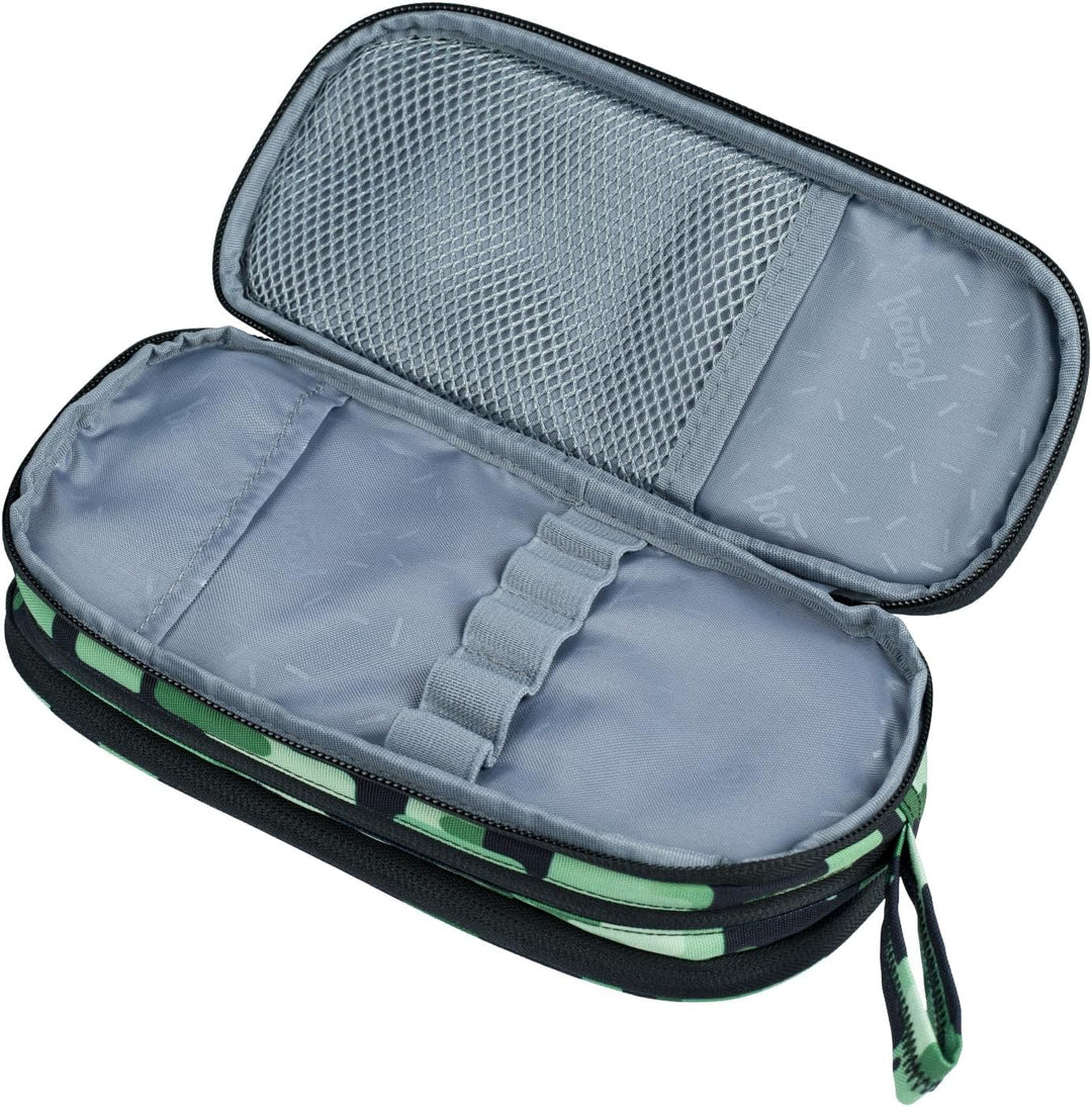 Baagl Federmäppchen Federmappe mit 3 Fächer Mädchen Jungen Kinder - Green | Das Eggy Mäppchen und di