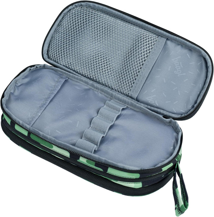 Baagl Federmäppchen Federmappe mit 3 Fächer Mädchen Jungen Kinder - Green | Das Eggy Mäppchen und di