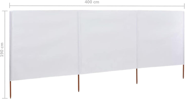 Homgoday 3 Paneele Windschutz Stoff 400x160cm Sand Weiss Camping Windschutz Blocker Windblocker Gart