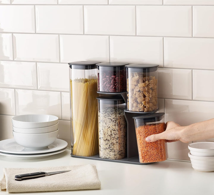 Joseph Joseph - Ensemble de 5 Boites de Rangement Cuisine, Hermetiques avec Support fonctionnel - Gr