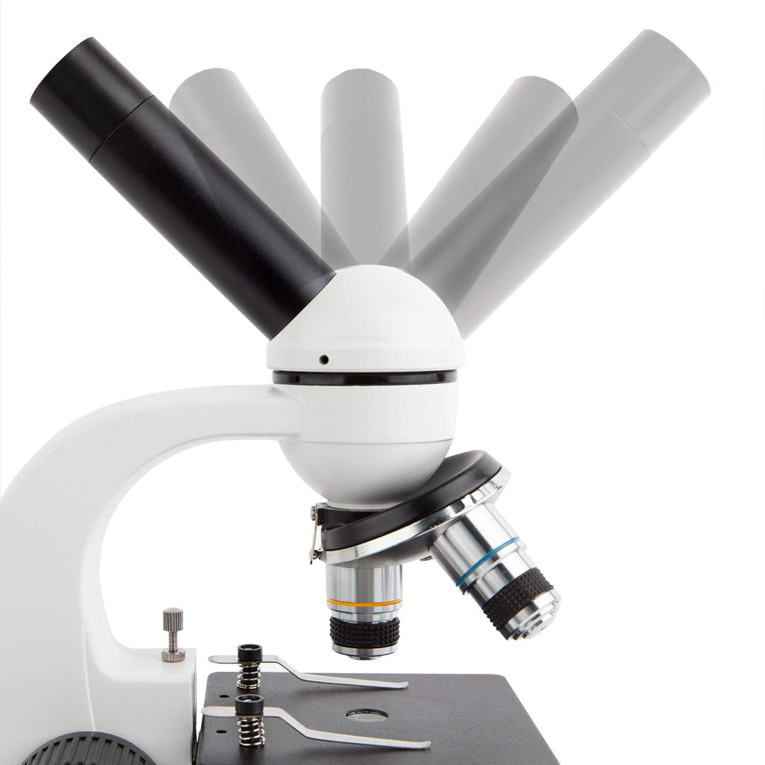 AmScope M158C Schnurloses LED-Studenten Mikroskop mit Metallrahmen, Glaslinsen und Grob- und Feinfok