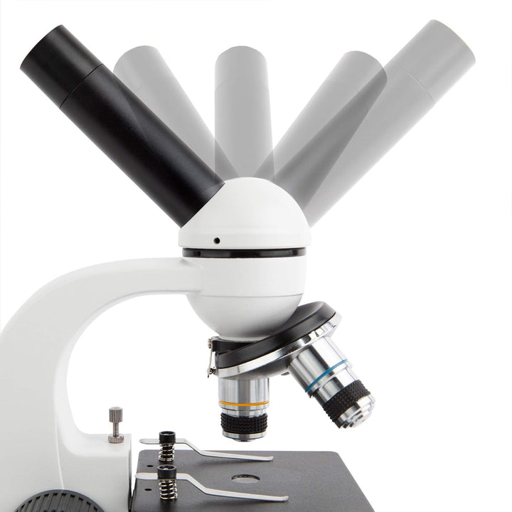 AmScope M158C Schnurloses LED-Studenten Mikroskop mit Metallrahmen, Glaslinsen und Grob- und Feinfok