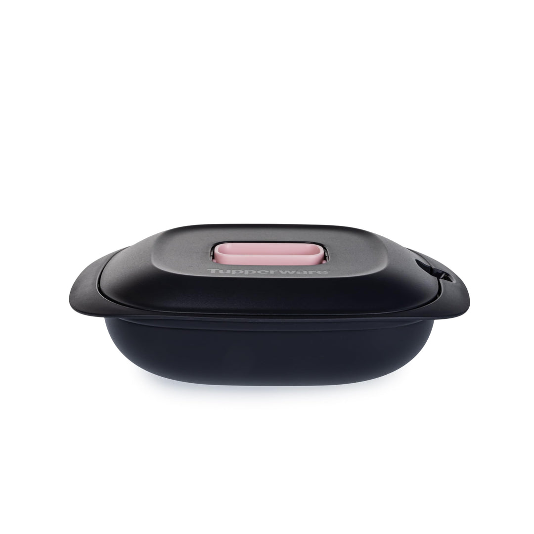 Tupperware Micro-Gourmet Behälter Thermo Duo 1,3 l schwarz rosa Mikrowellen-Behälter Lebensmittelbeh