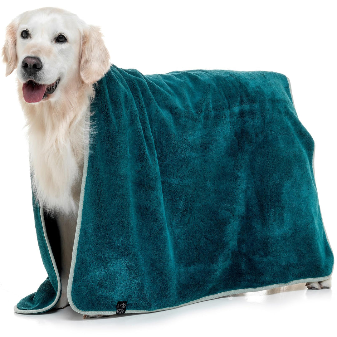Lucky Paws® Hundehandtuch - luxuriöse 600g/m, 140x80cm XL Hundehandtuch extra saugfähig - trocknet s