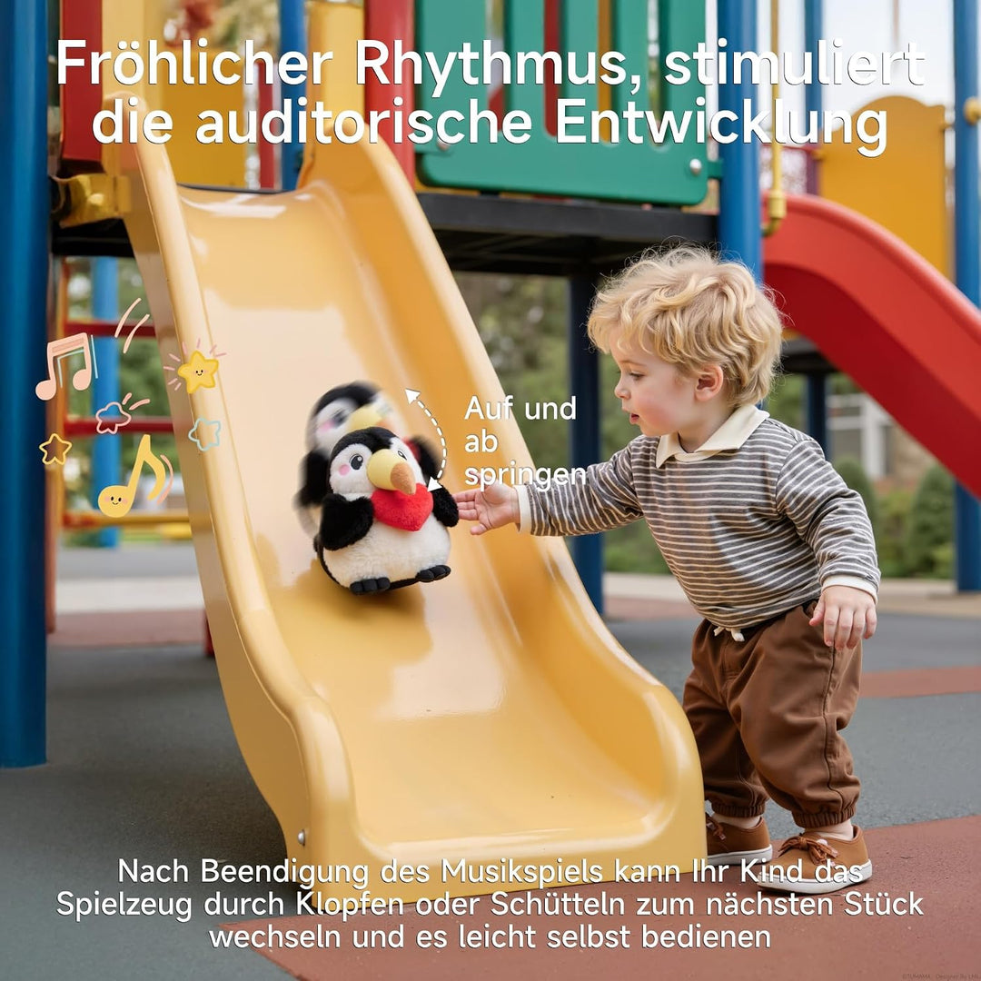 TUMAMA KIDS Baby Plüsch Spielzeug mit Musik und sensorischen Elementen, interaktives elektronisches