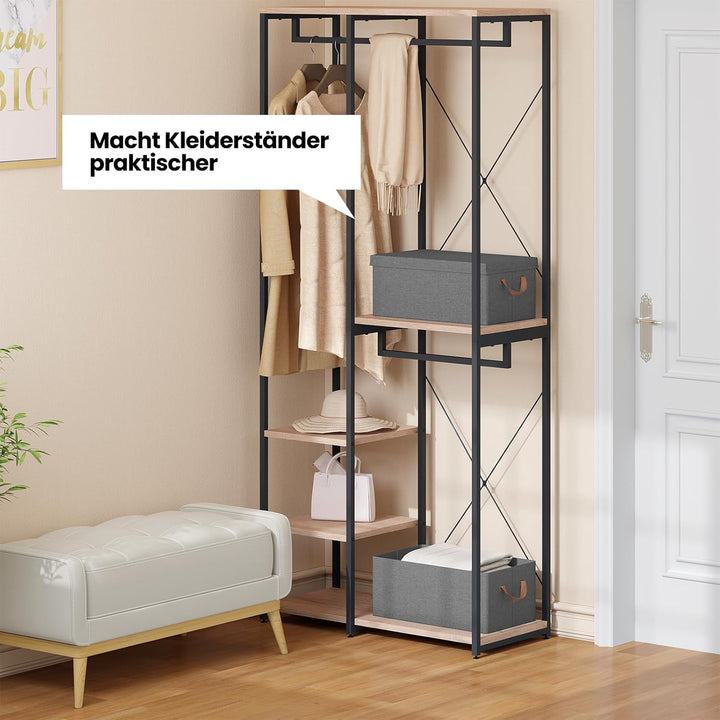 WOLTU Aufbewahrungsboxen, 3er Set, Box mit Deckel, Stoff Aufbewahrungskorb, Organizer Box für Spielz