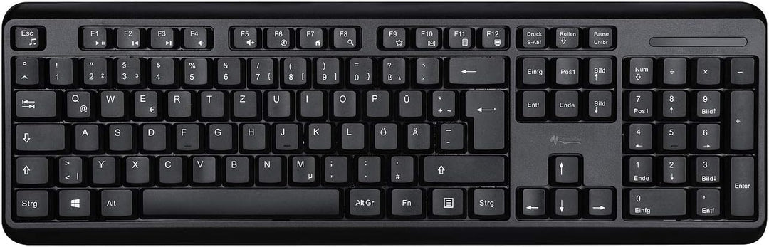 GeneralKeys Funktastatur mit Maus: Office-Set leise Funk-Tastatur-Maus-Kombination; 2.4 GHz; 10 m; S