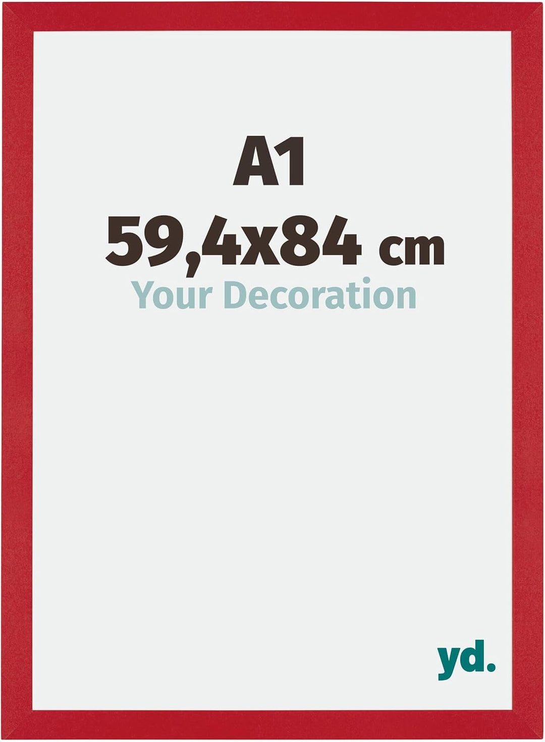 yd. Your Decoration - Bilderrahmen DIN A1 59.4x84 cm - Rot - Billderrahmen aus MDF mit Acrylglas - A
