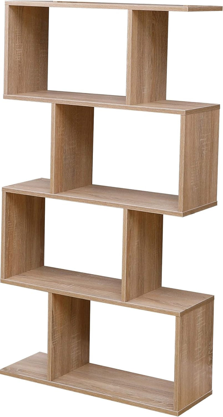 Etnicart - Bücherregal, Farbe Eiche, Büro, modern, doppelseitig, 70x23,5x127,5cm selbsttragend, Würf