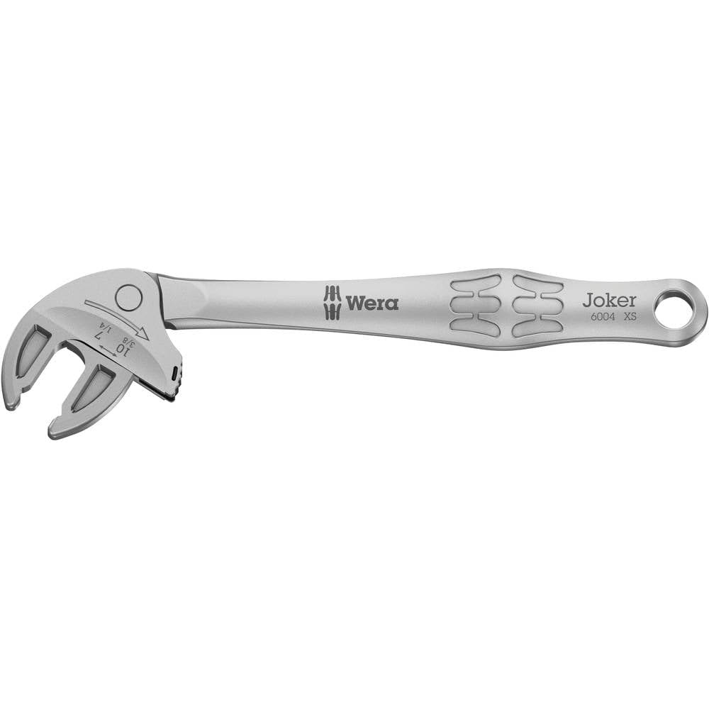 Wera 05020099001 6004 Joker XS Selbstjustierender Maulschlüssel, 7-10 mm (1/4"-3/8") Silber