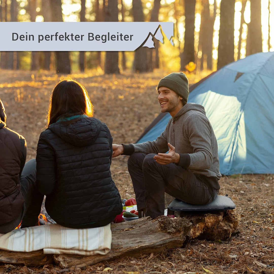 Ultraleichtes Sitzkissen Selbstaufblasend - Camping Sitzmatte Outdoor Thermokissen aufblasbar Grau 4