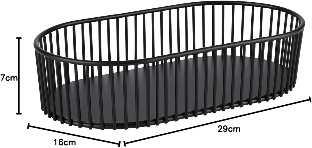 APS Korb -URBAN- 29 x 16 cm, H: 7 cm, oval Metall, schwarz 29 x 16 cm, H: 7 cm, oval Schwarz, 29 x 1