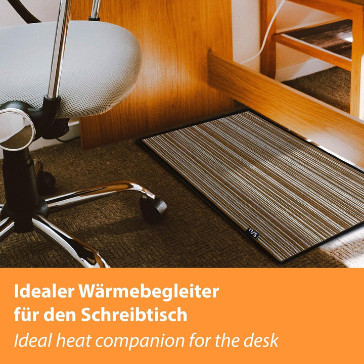 Mi-Heat Chenille Braun 50x75cm Elektrische Heizmatte Bodenheizung Beheizbare Fussmatte 230V 100W Inf