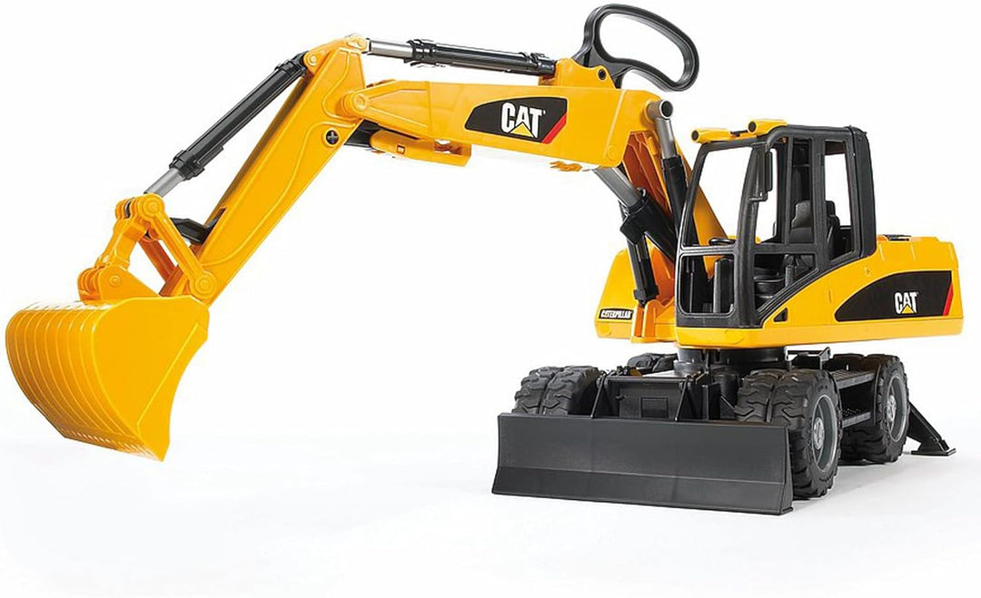 bruder 02445 - Cat Mobilbagger - 1:16 Baustelle Baufahrzeug Löffelbagger Arbeiter bworld Baumaschine