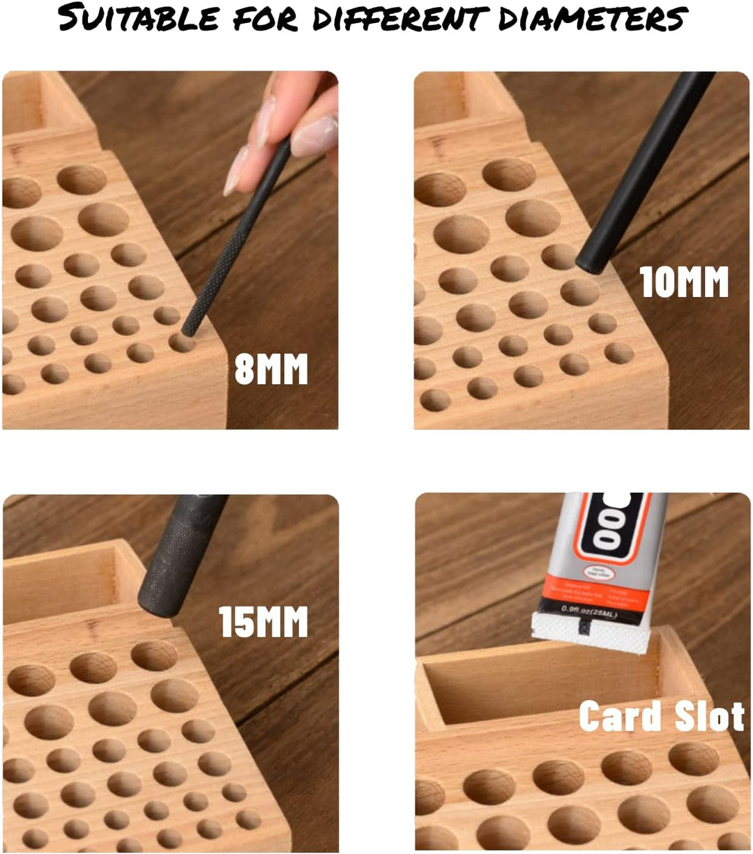Lederhandwerk Werkzeughalter 98 Löcher Wood Leathercraft Werkzeughalter Holz Leder Handwerk Stempel