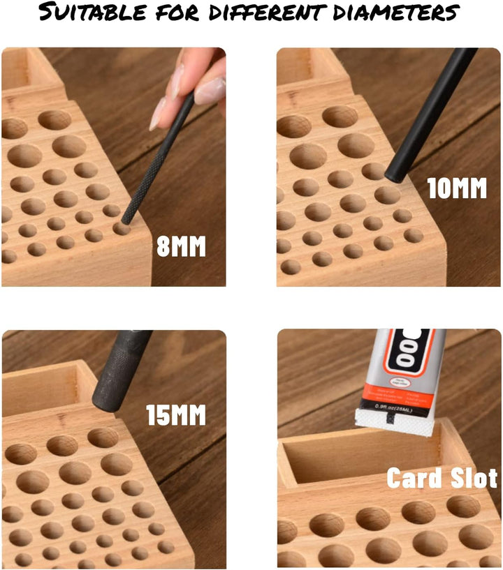 Lederhandwerk Werkzeughalter 98 Löcher Wood Leathercraft Werkzeughalter Holz Leder Handwerk Stempel