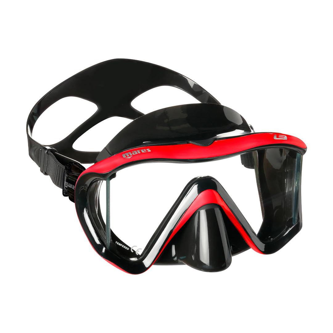 Sport Eder Mares Tauchmaske i3 schwarz / rot, schwarz / rot