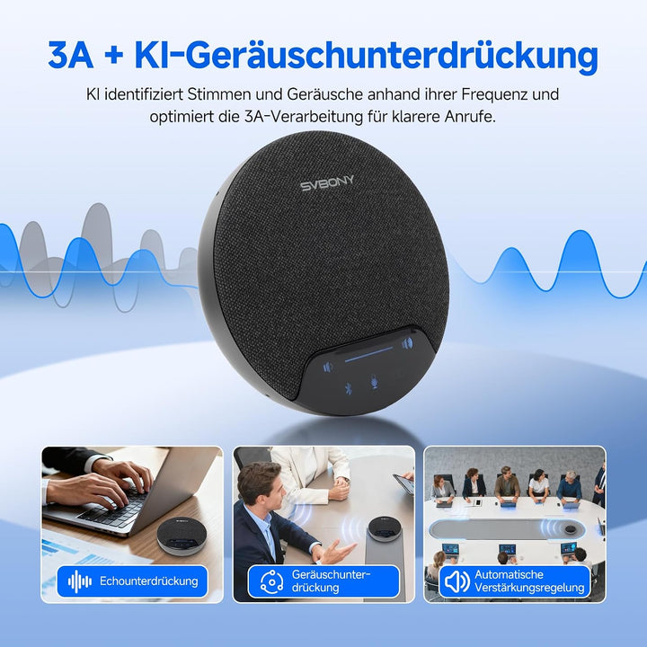SVBONY SVN O1 Konferenzlautsprecher mit Mikrofon, 3A Geräuschunterdrückung, Drahtlose Erweiterungste