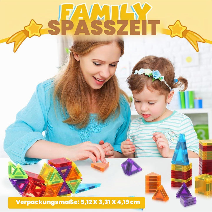 Magnetische Bausteine Spielzeug, STEM Magnetische Bauklötze Sets, Fahrende Mini-Magnetkacheln für Kl