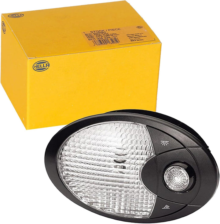 HELLA - Innenraumleuchte - Halogen - 12V - W5W - Einbau/Schraubanschluss - Lichtscheibenfarbe: trans