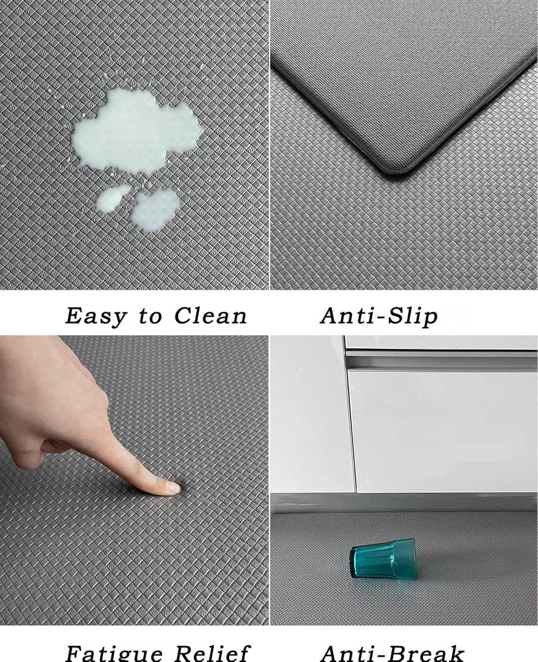 Gutsbox Küchenläufer Waschbar rutschfest PVC Küchenteppich 45x75CM, Dick: 8mm, Küchenmatte Boden für