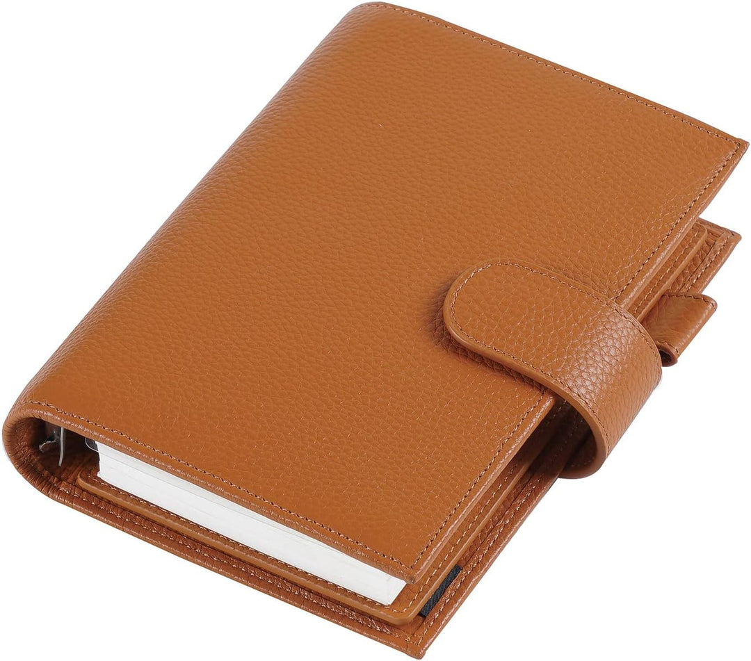 Moterm Personal Regular Ringe Planer - Echtes Leder Binder Organizer (25mm Ring, Kiesel-Gebranntes o