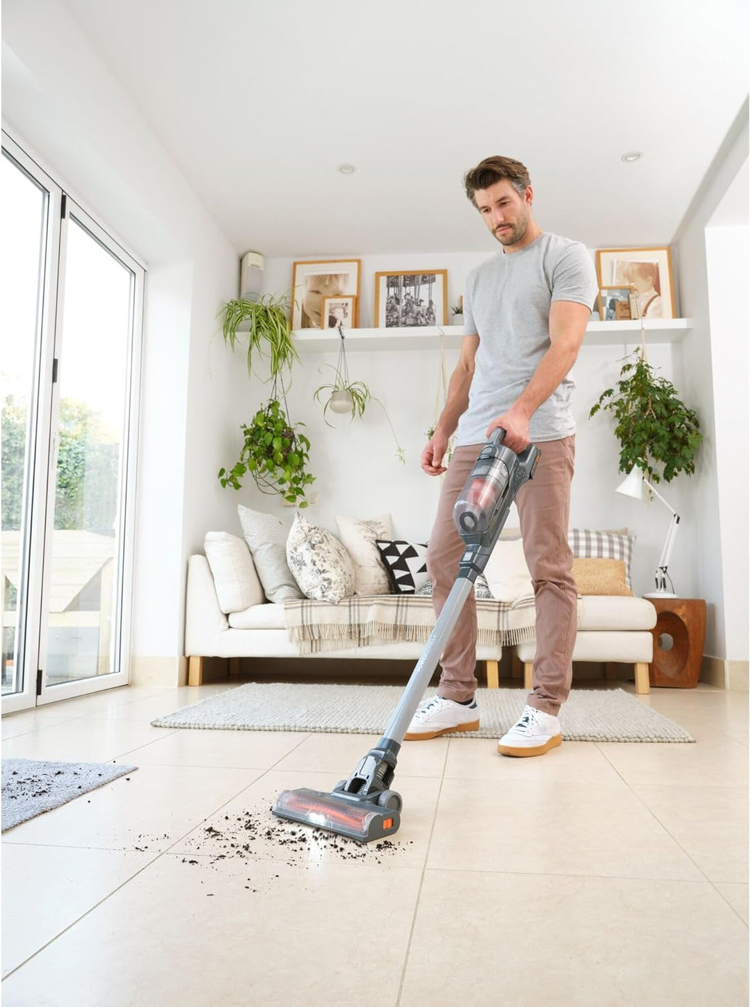 BLACK+DECKER 3-in-1 Akku-Stielsauger Powerseries+ BHFEA18D1 (18V, beutelloser Boden- & Handstaubsaug