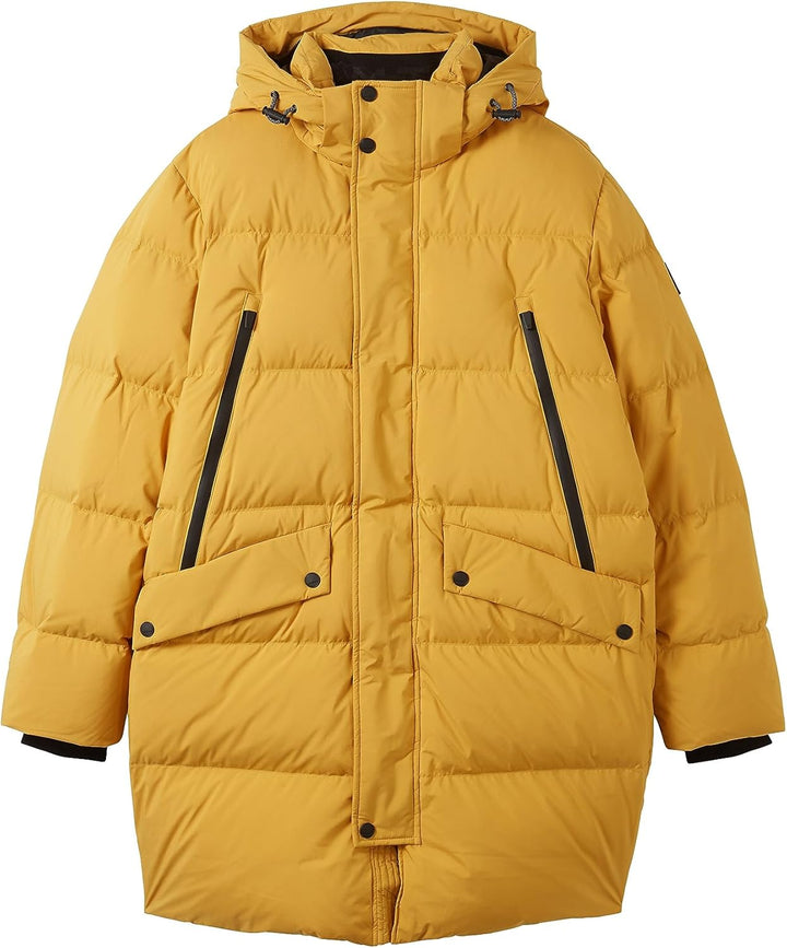 Tom Tailor Herren Recycled Down Puffer-Parka mit Abnehmbarer Kapuze M 10533 - Golden Fall, M 10533 -