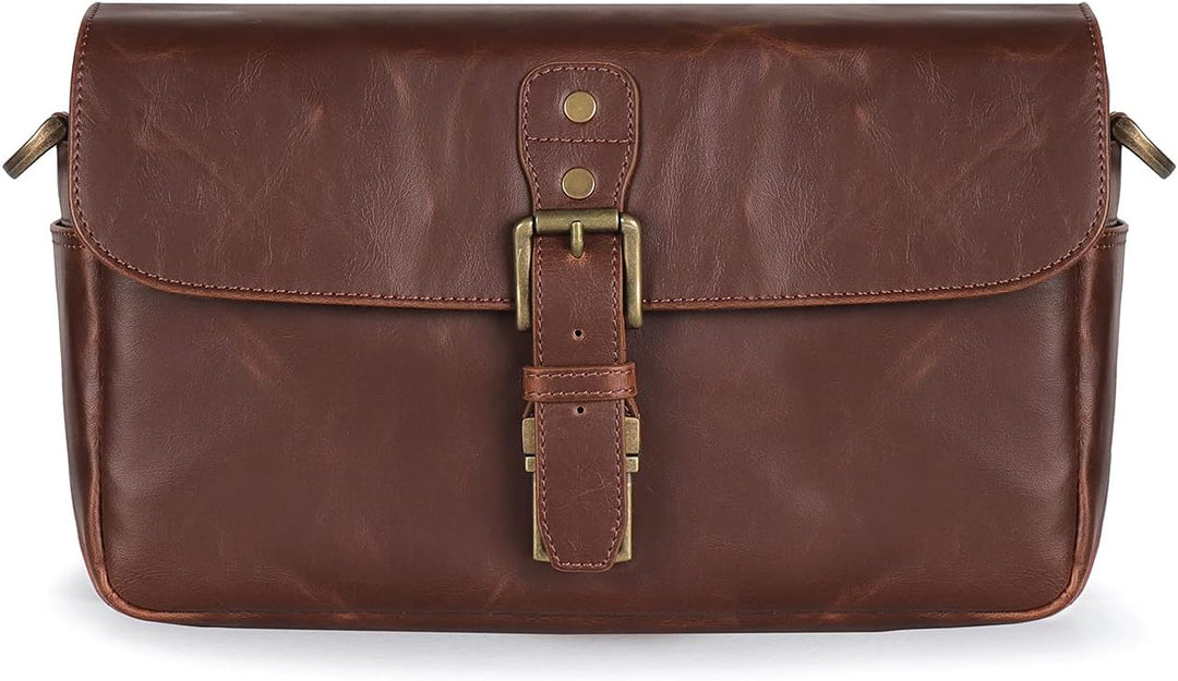 MegaGear MG1526 Kameratasche - Kuriertasche aus Leder für Spiegellose, Sofortbild - und DSLR Kameras
