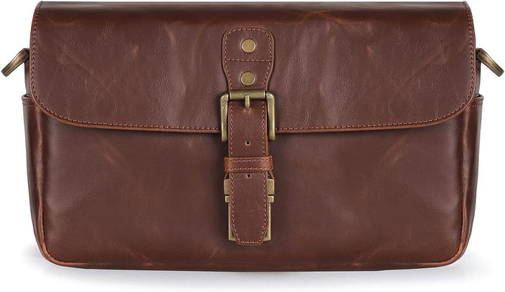 MegaGear MG1526 Kameratasche - Kuriertasche aus Leder für Spiegellose, Sofortbild - und DSLR Kameras