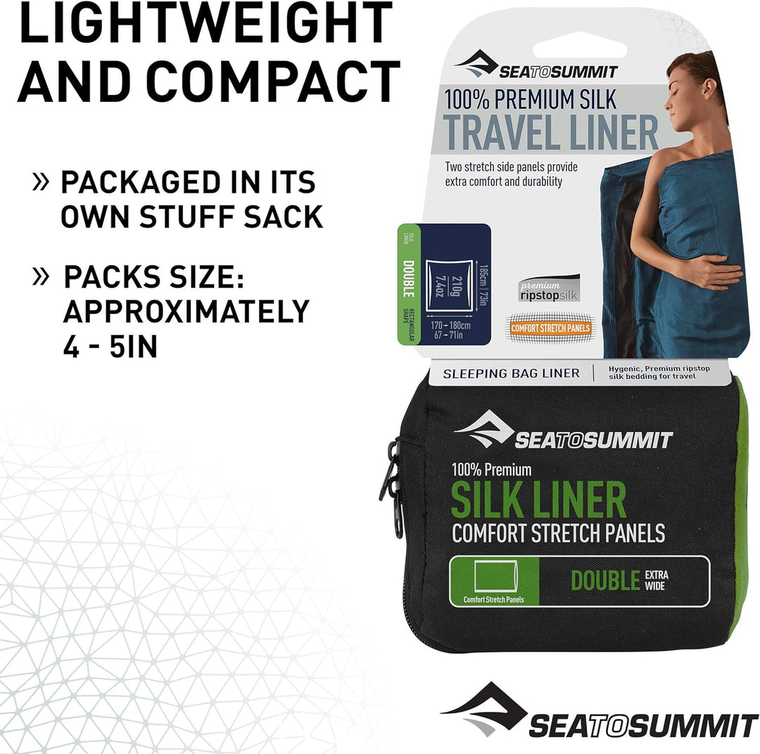 Sea to Summit Premium Blend Seide/Baumwolle Standard Travel rutschsicher Navy Blue, Navy Blue