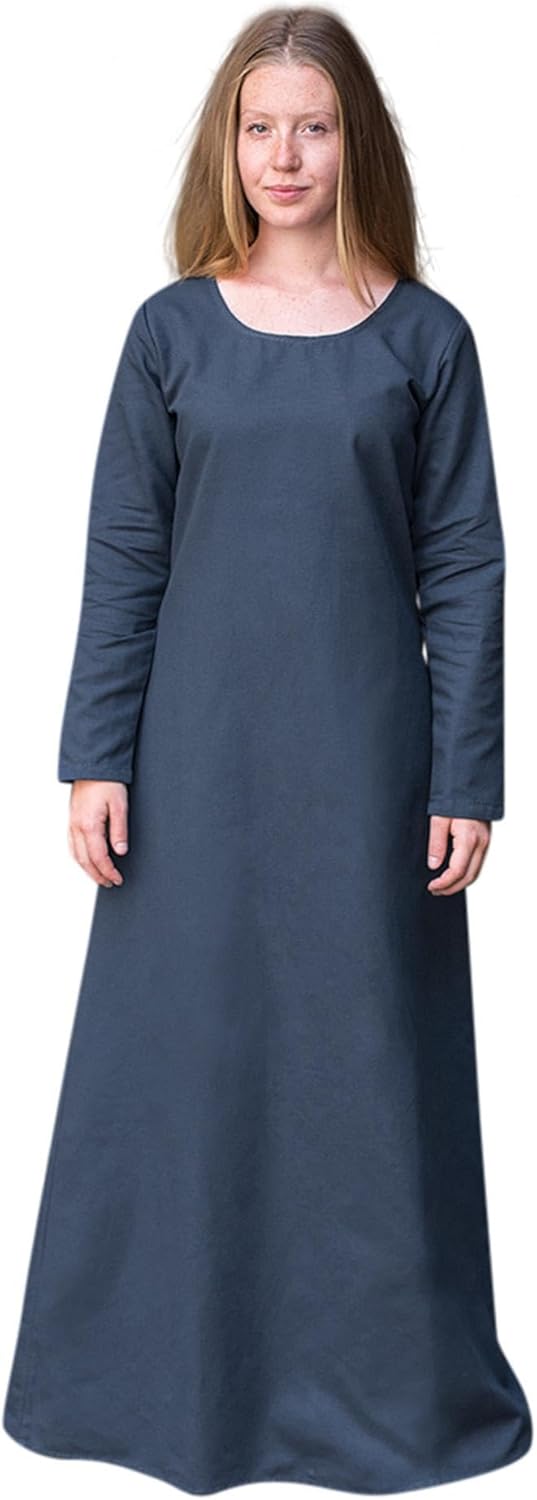 Mittelalter Unter Kleid Freya blau Kostüm Zubehör Baumwolle - XXL, XXL
