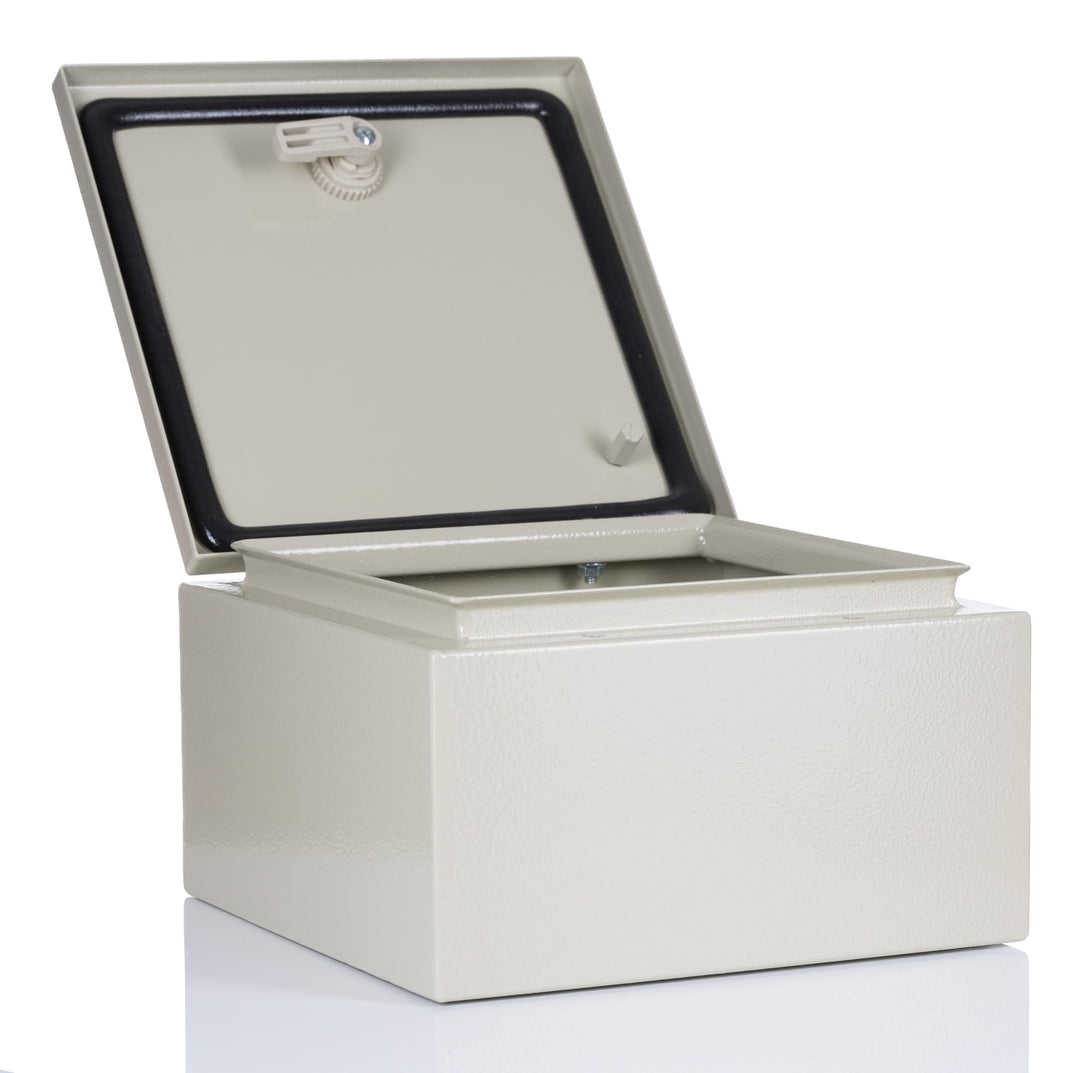 RS PRO Stahl Wandgehäuse RAL 7032 IP66, HxBxT 250 mm x 250 mm x 150mm