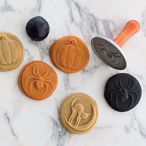 Nordic Ware Halloween Cookie Stamps (3er Set), stabiles Aluguss Keksstempel Set, Cookie Press Set Ma