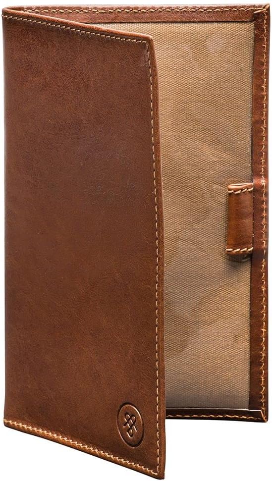 Maxwell Scott Hochwertiger Leder Golfkartenhalter Sestino in Cognac Braun, Cognac Braun